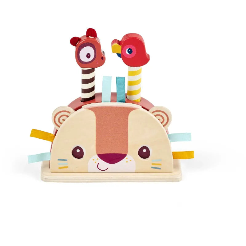 Jouet en bois pop-up Jack le lion
