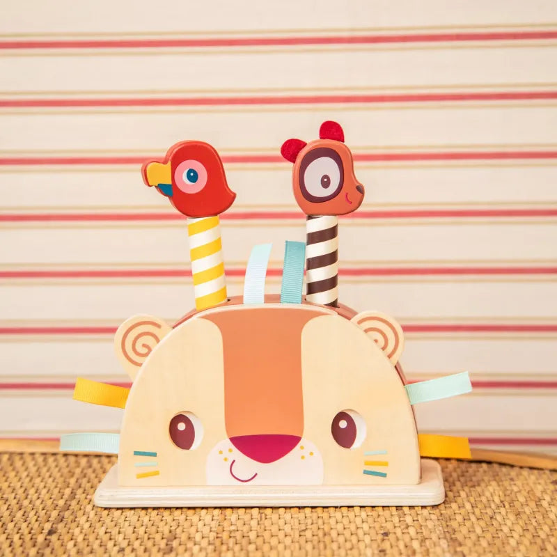 Jouet en bois pop-up Jack le lion