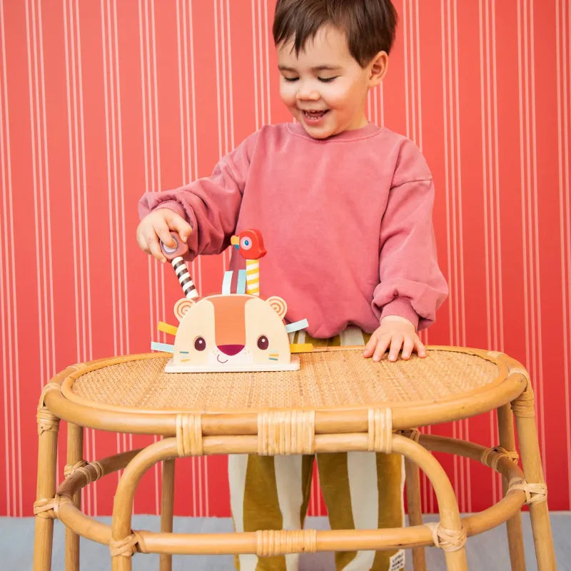 Jouet en bois pop-up Jack le lion