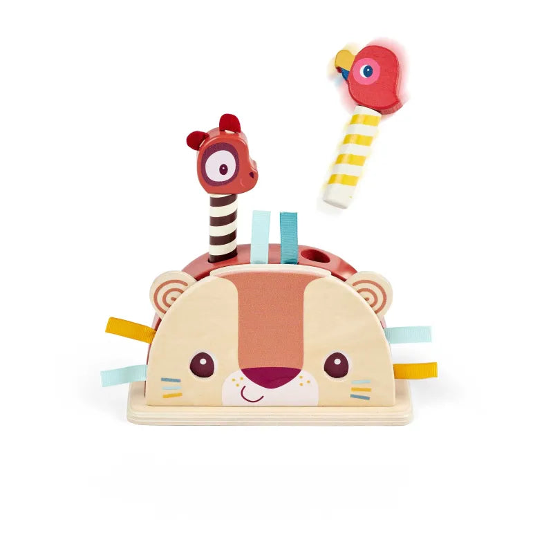 Jouet en bois pop-up Jack le lion