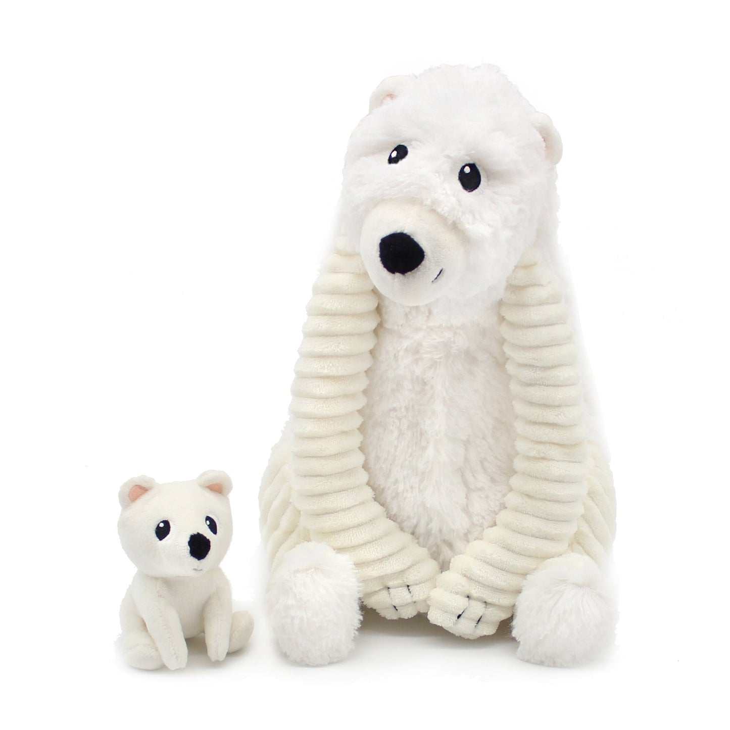 Peluche ours polaire Grobidou maman et son bébé blanc