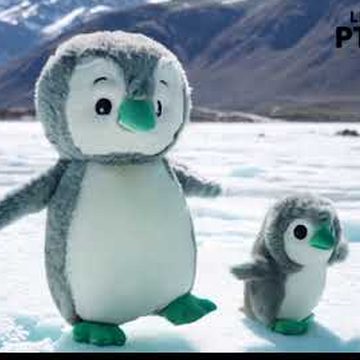 Peluche pingouin Iglou maman et son bébé bleu