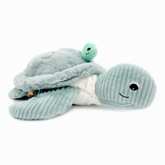 Peluche tortue géante Sauvenou maman et son bébé menthe