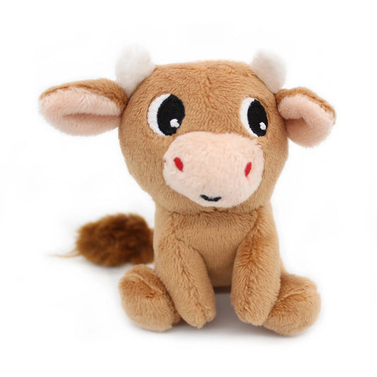 Peluche vache Hindou maman et son bébé marron cassonade - Les Ptipotos
