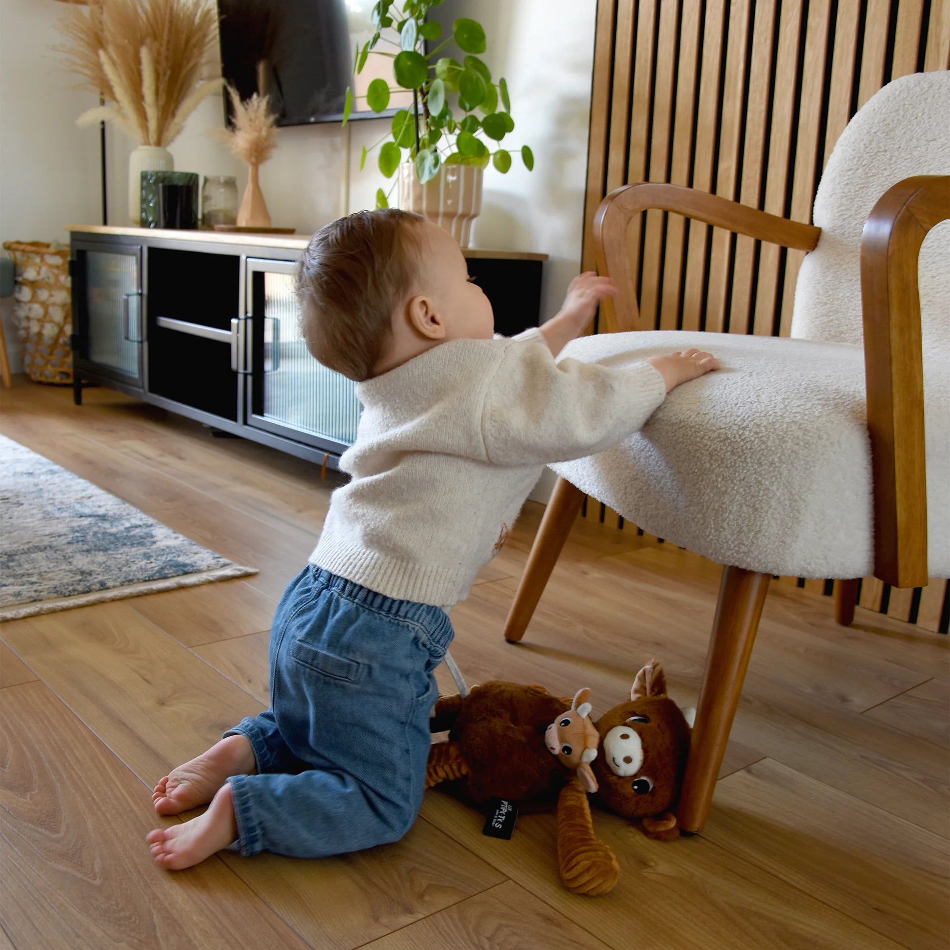 Peluche vache Hindou maman et son bébé marron cassonade - Les Ptipotos