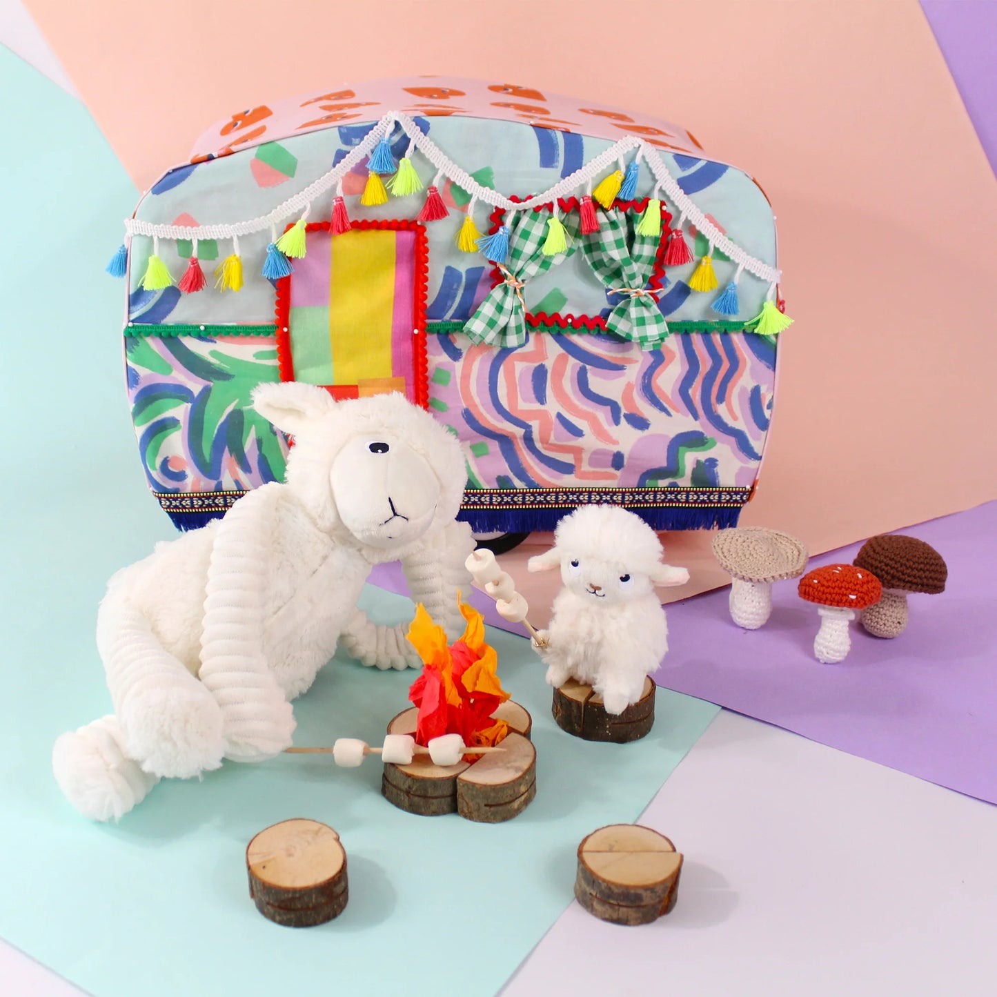Peluche mouton Olou maman et son bébé blanc - Les Ptipotos