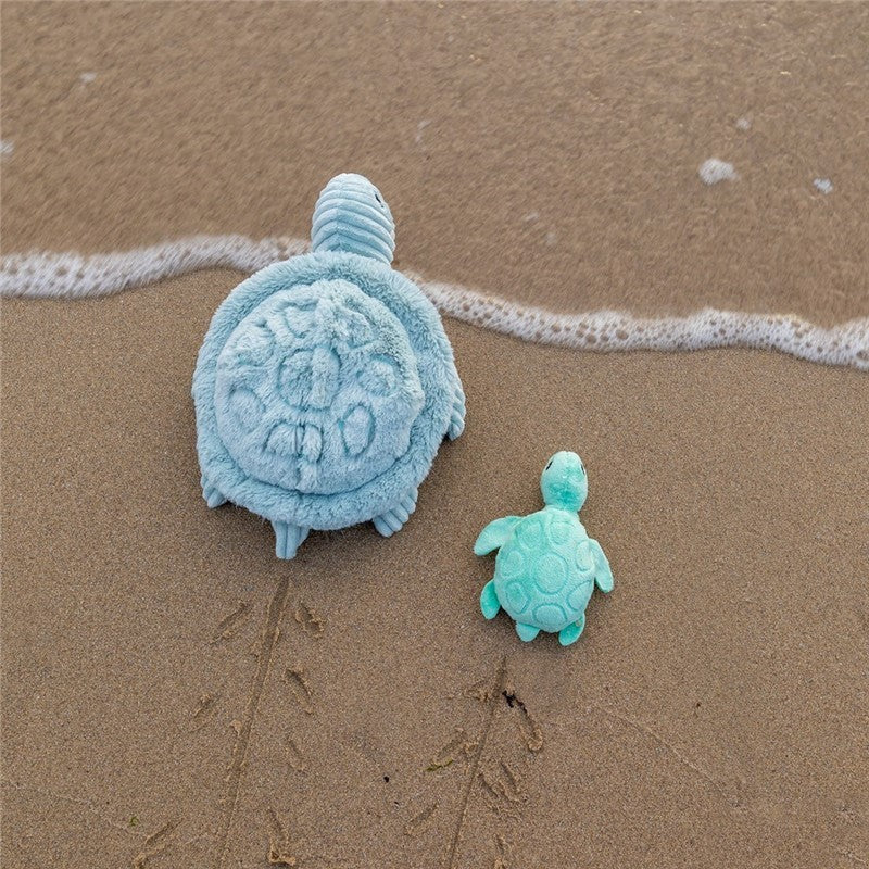 Peluche tortue Sauvenou maman et son bébé bleu - Les Ptipotos