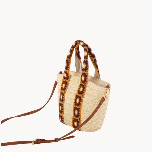 Petit panier en fibre naturelle avec fermeture éclair