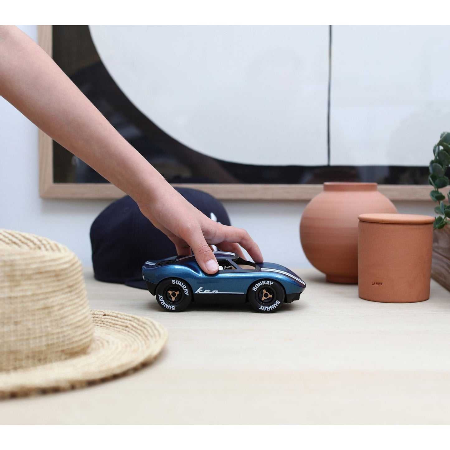 Playforever - Voiture Mini Ken Cash - Bleu/Blanc - L.17,40cm