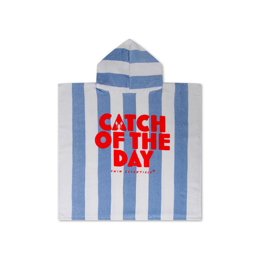 Poncho de plage bleu Catch Of The Day pour enfants - 65 x 65 cm