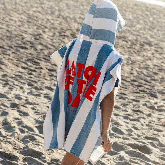 Poncho de plage bleu Catch Of The Day pour enfants - 65 x 65 cm