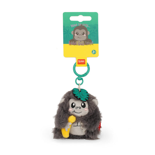 LEGAMI Milano gorilla keychain hanging from illustrated header card