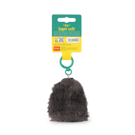 Back view of LEGAMI Milano gorilla keychain on retail packaging card