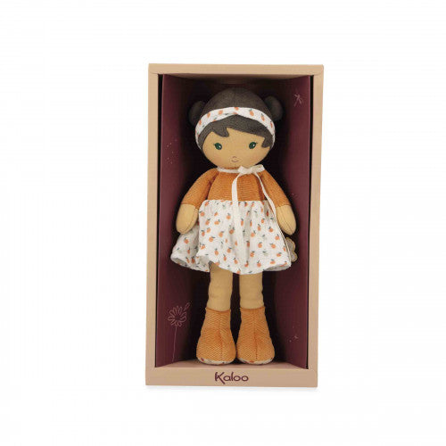Kaloo Eloise plush doll in branded maroon gift box packaging