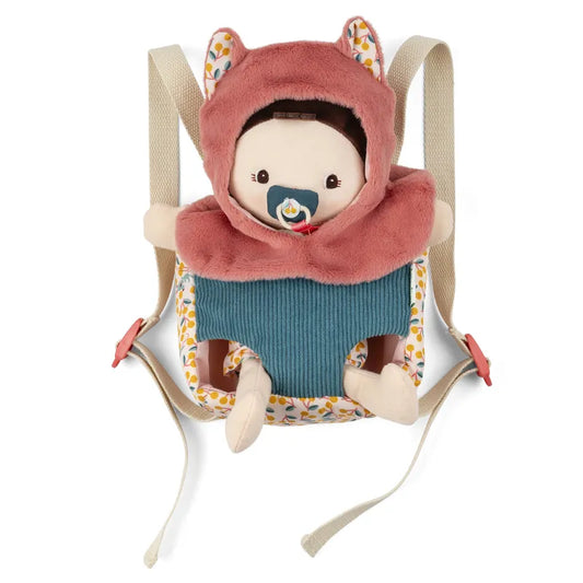 Poupée en tissu et porte bébé Jeanne