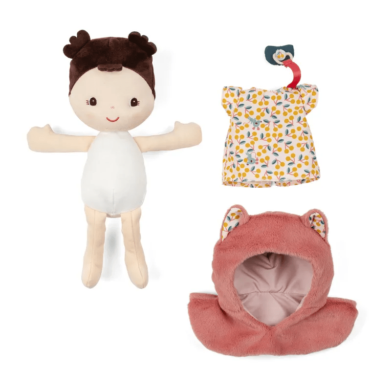 Poupée en tissu et porte bébé Jeanne
