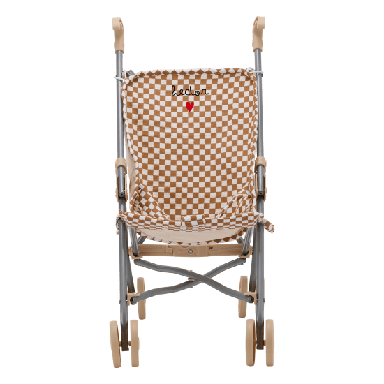 Poussette canne en gaze de coton damier