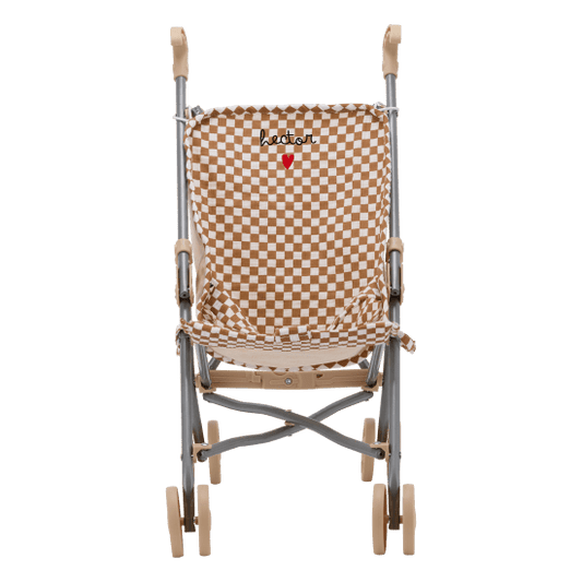 Poussette canne en gaze de coton damier
