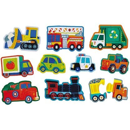 Puzzle Lets Begin - 10 puzzles de 2 pièces - Véhicules - 2a+