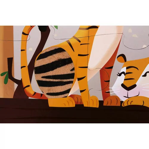 Tiger fuzzy texture patch tactile puzzle section