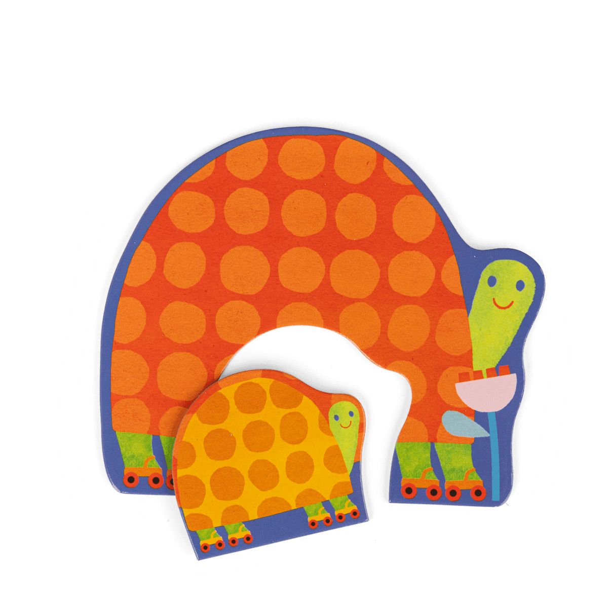 Wooden armadillo puzzle with polka dot design
