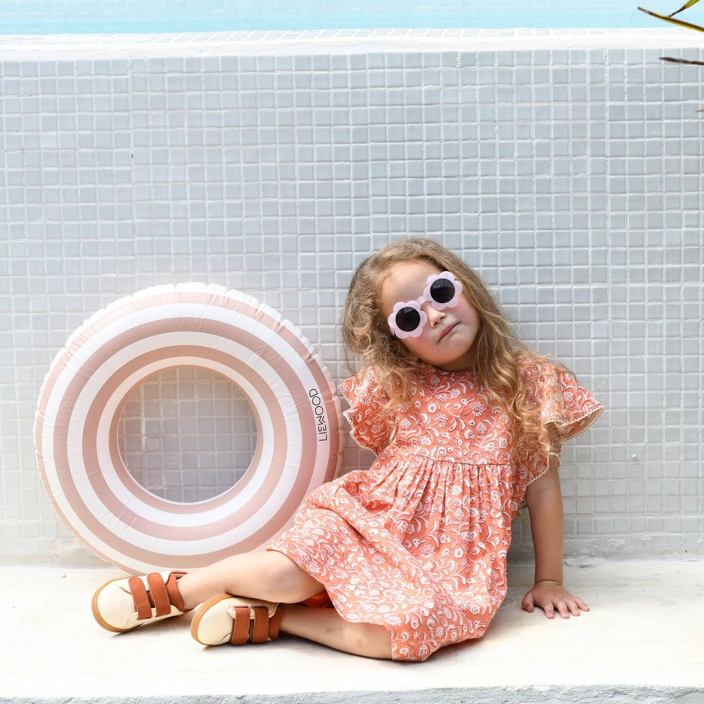 Robe pour fille à imprimé fleuri Amicia Coral