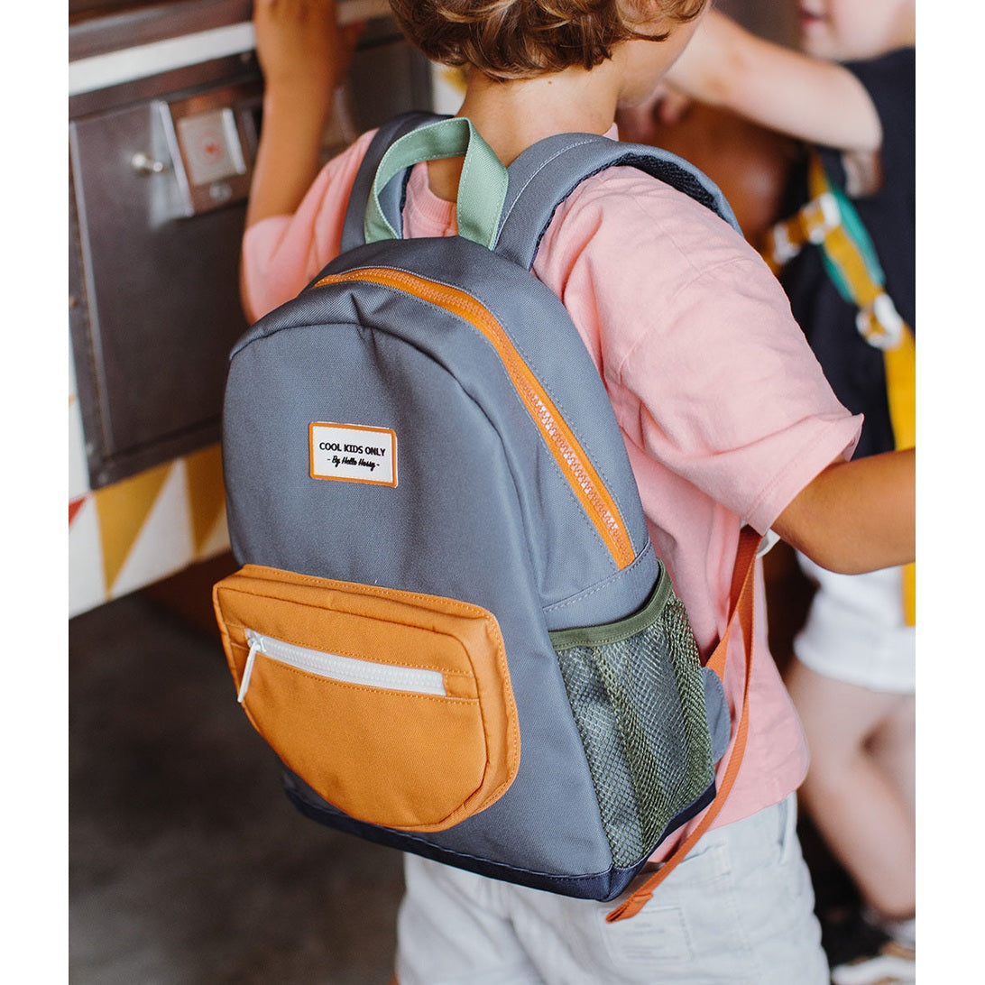 Back view of kids backpack showing COOL KIDS ONLY label and padded straps
