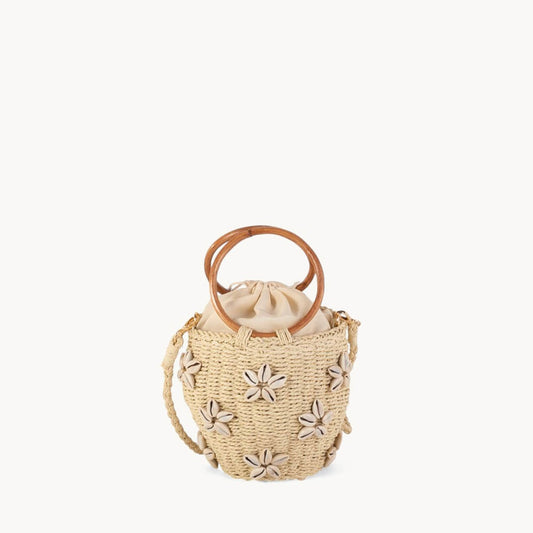 Sac à main naturel avec fermeture à cordon