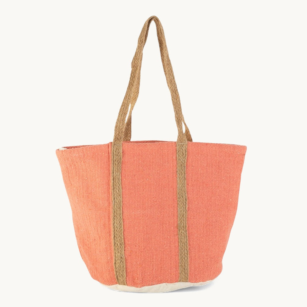 Sac en coton et jute corail
