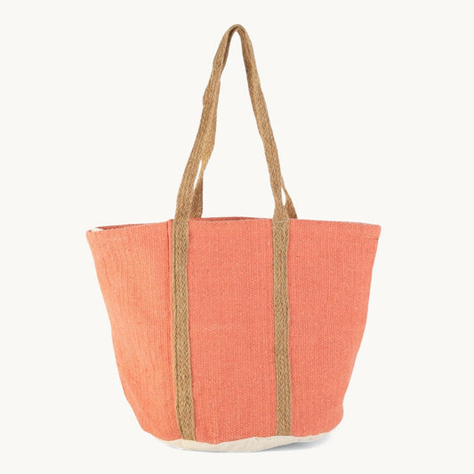 Sac en coton et jute corail