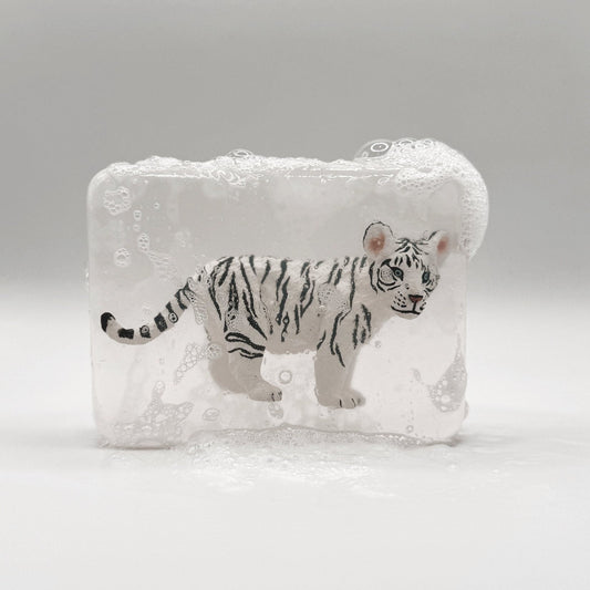 Savon bébé Tigre blanc avec figurine surprise