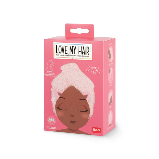 Serviette Turban à Cheveux Chat - Love My Hair