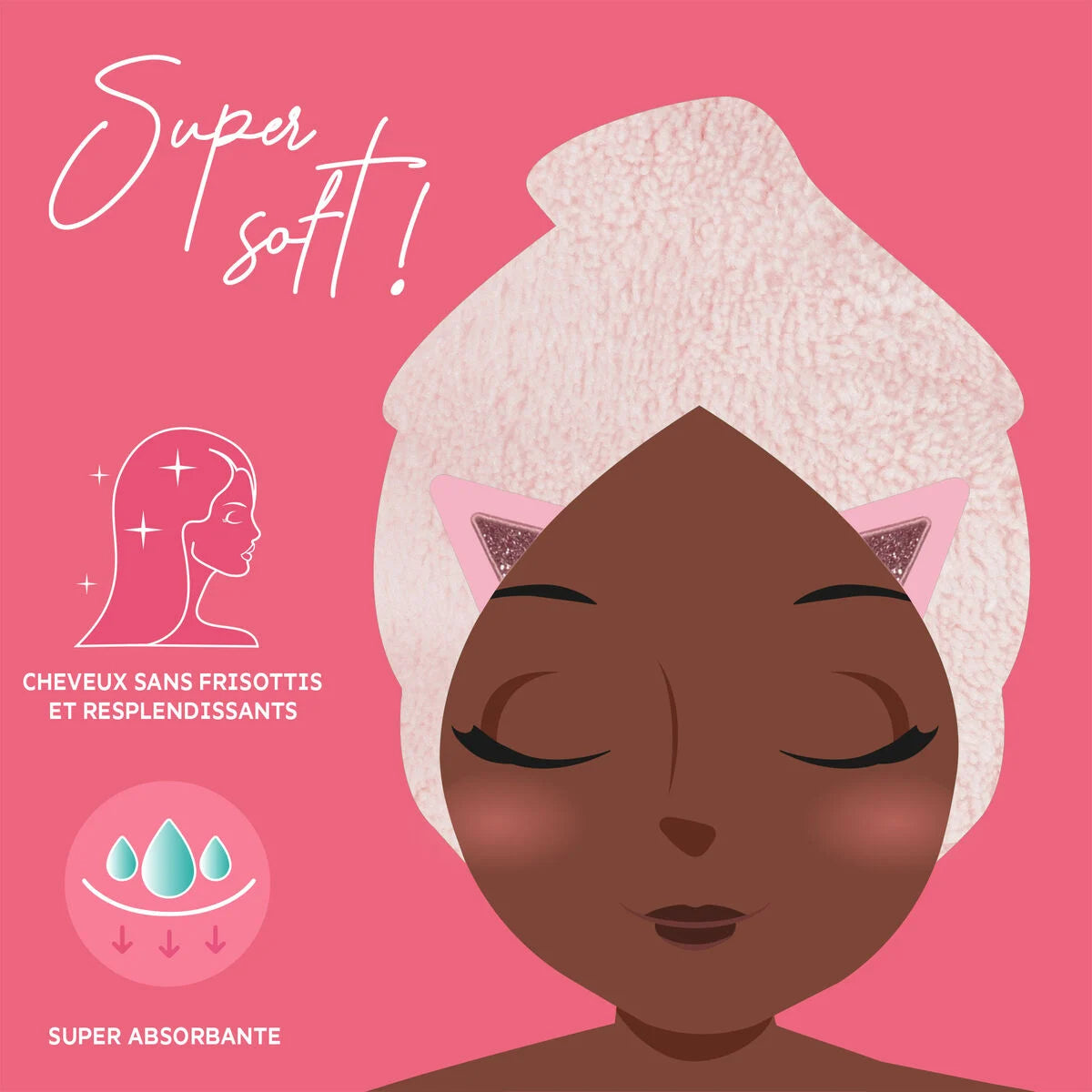 Serviette Turban à Cheveux Chat - Love My Hair
