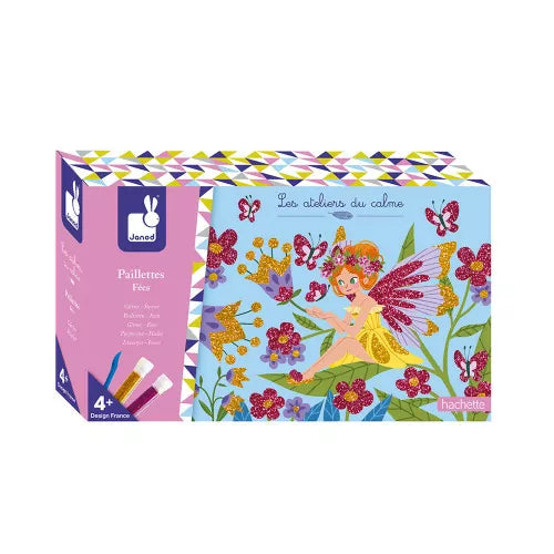 JANOD Paillettes Fées children's craft box featuring fairy illustration and tools