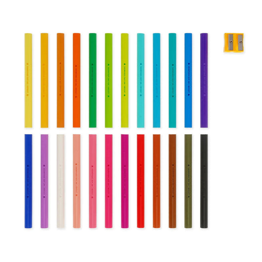 Set de 24 Crayons de Couleur avec Taille-crayon - Teddy Friends