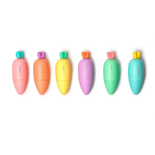 Set de 6 Mini Surligneurs - Carotte Team