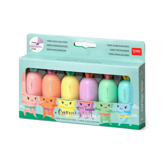 Set de 6 Mini Surligneurs - Carotte Team