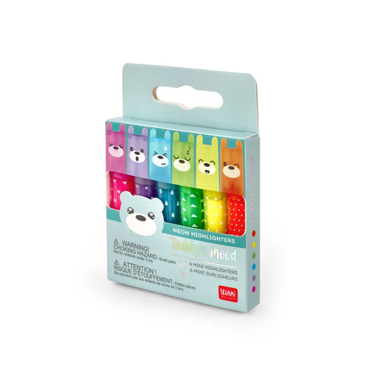 Set de 6 Mini Surligneurs Ours - Teddy’s Mood