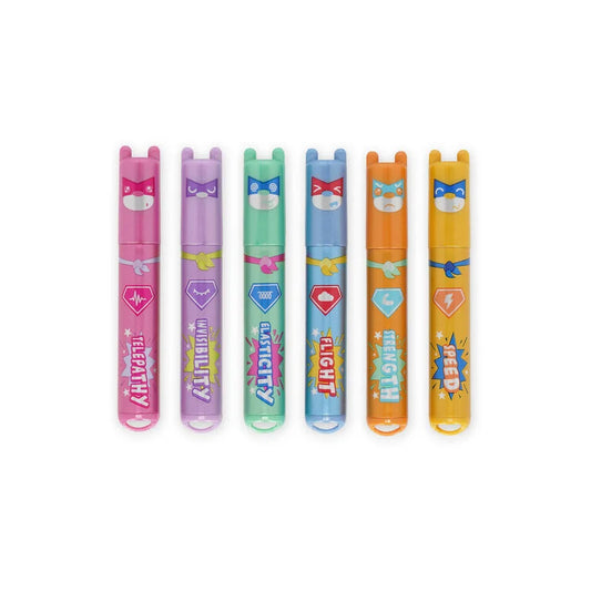 Set de 6 Mini Surligneurs Ours - Teddy’s Superpower