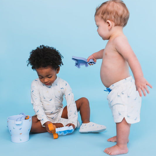 Set de jouets de plage Dino en silicone multicolore
