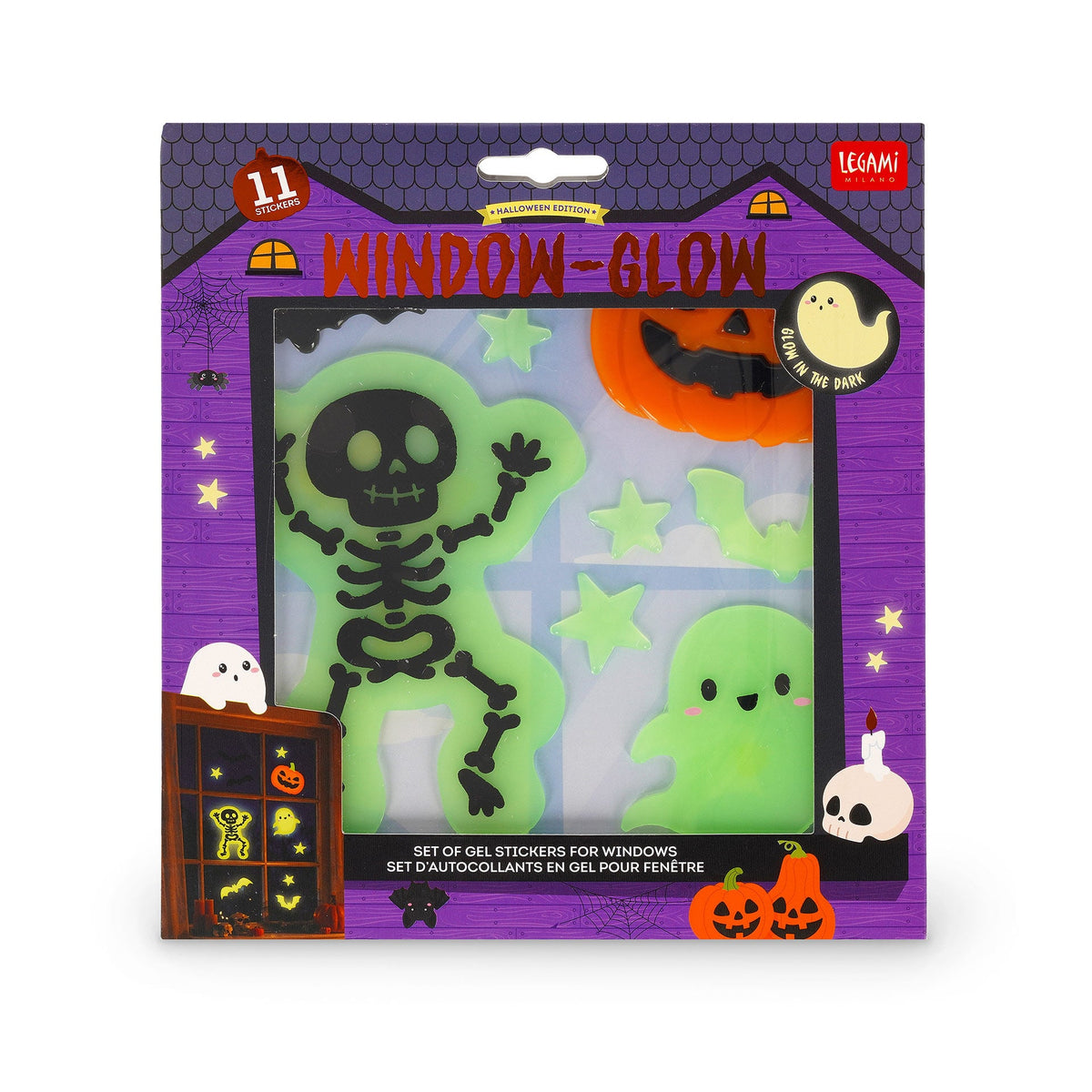 Set de 11 Stickers de Fenêtre Halloween
