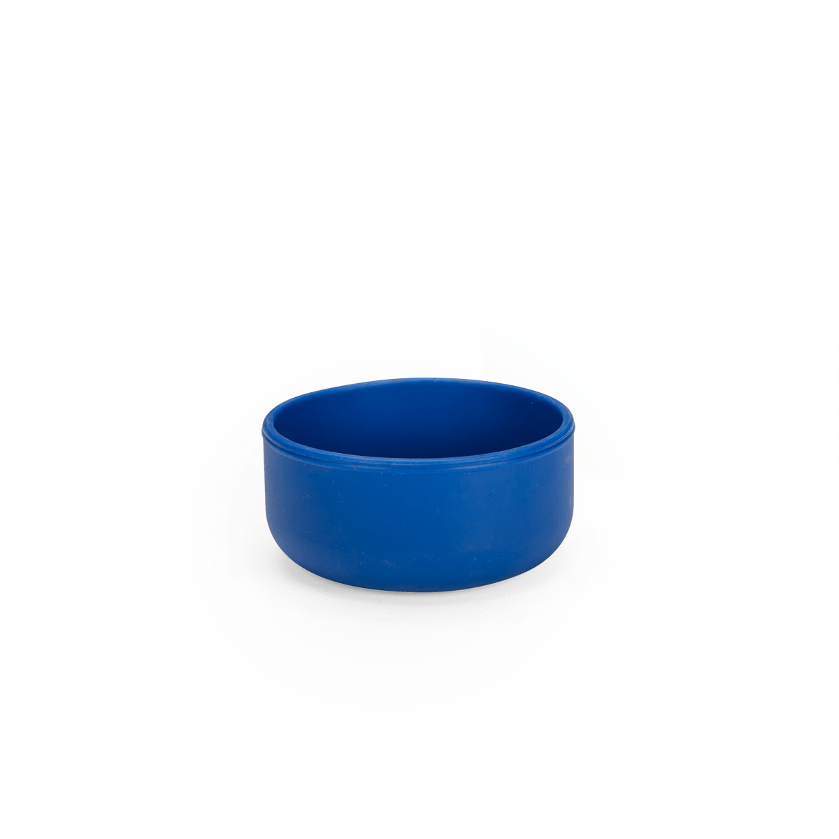 Deep blue matte silicone bowl for children's meals