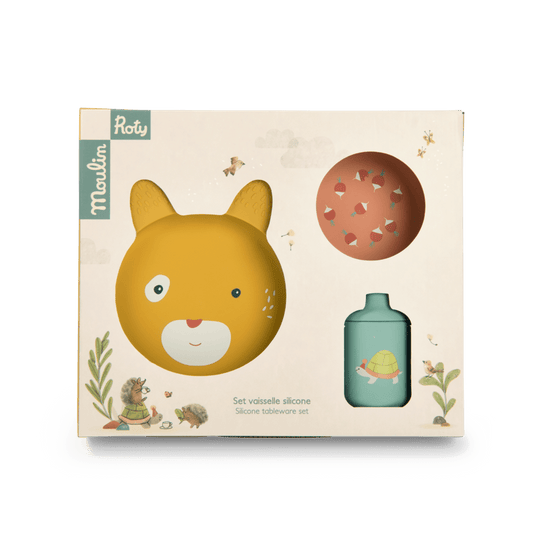 Set vaisselle silicone Trois petits lapins