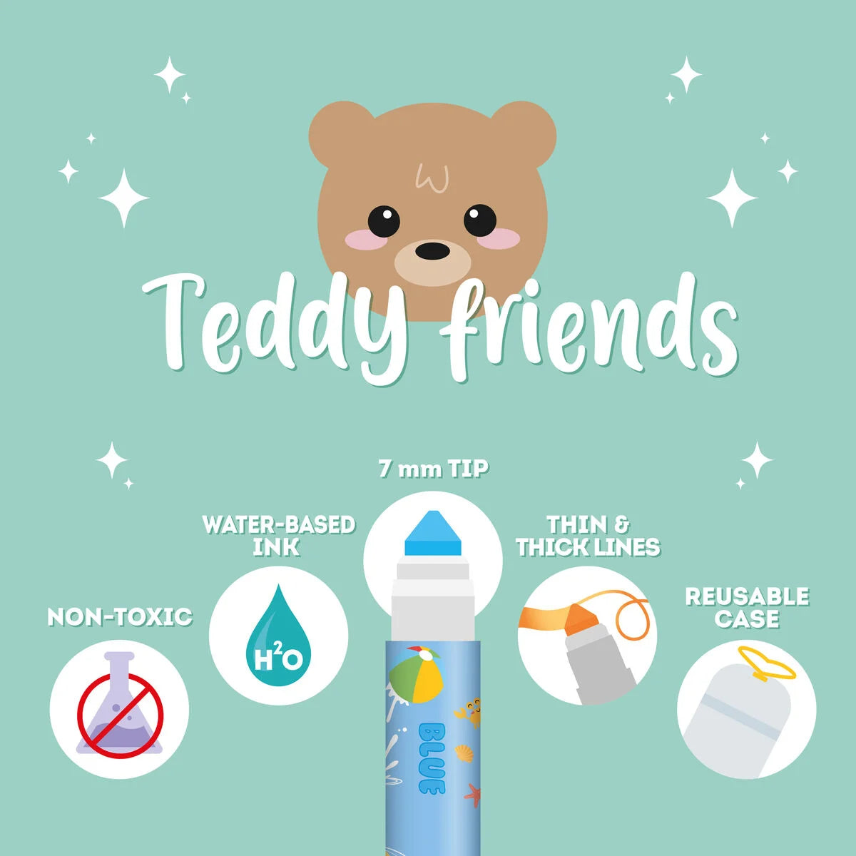 Set de 12 Feutres - Teddy Friends