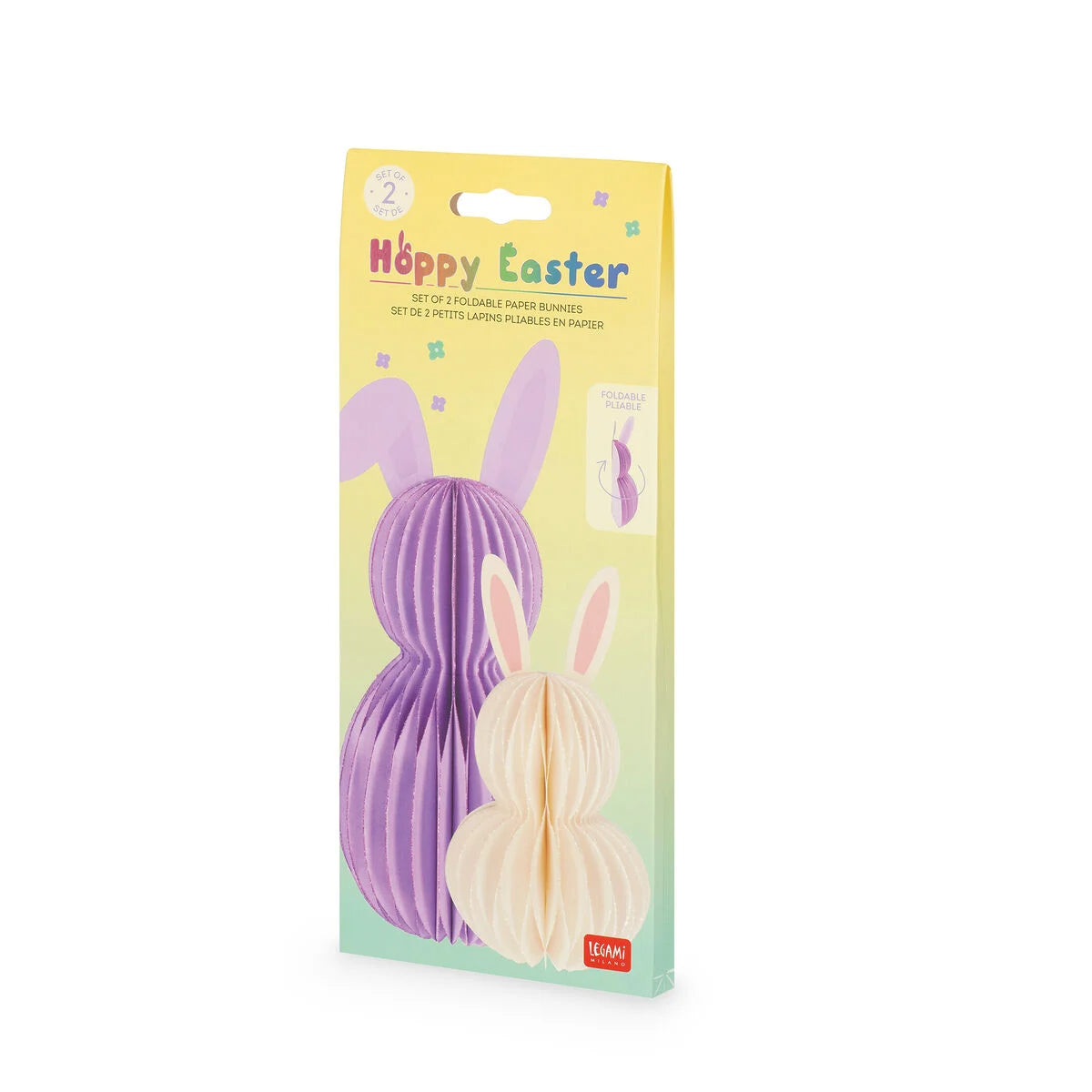 Set de 2 Petits Lapins Pliables en Papier - Hoppy Easter