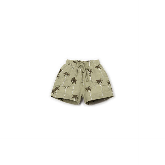 Short en coton imprimé palmiers
