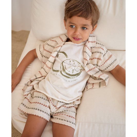 Short en maille rayé