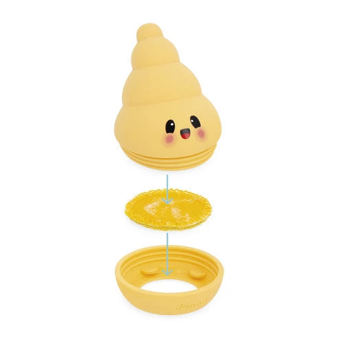 Exploded view of Janod Bullix bath toy components and assembly
