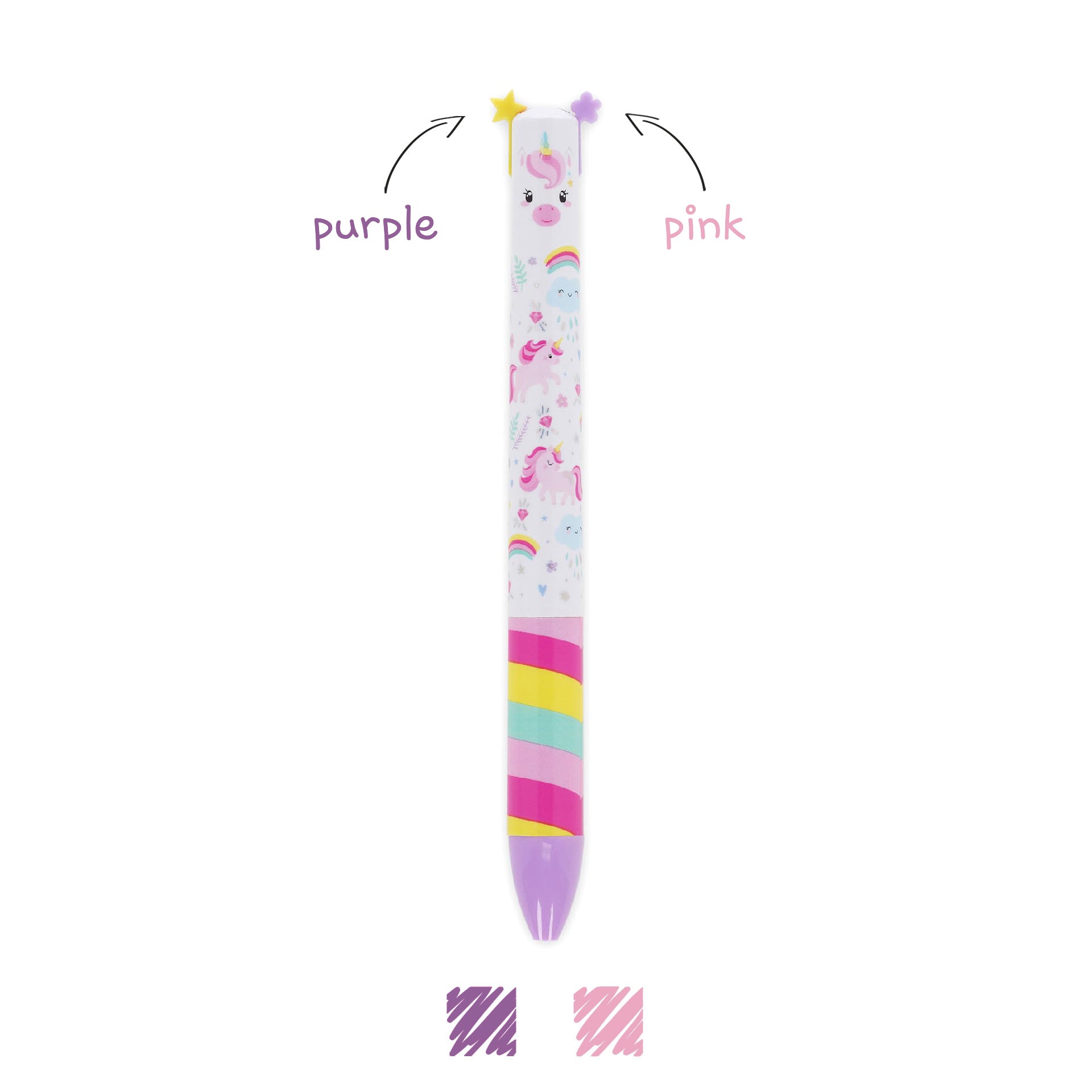 Stylo à Bille à Deux Couleurs Licorne - Click&Clack