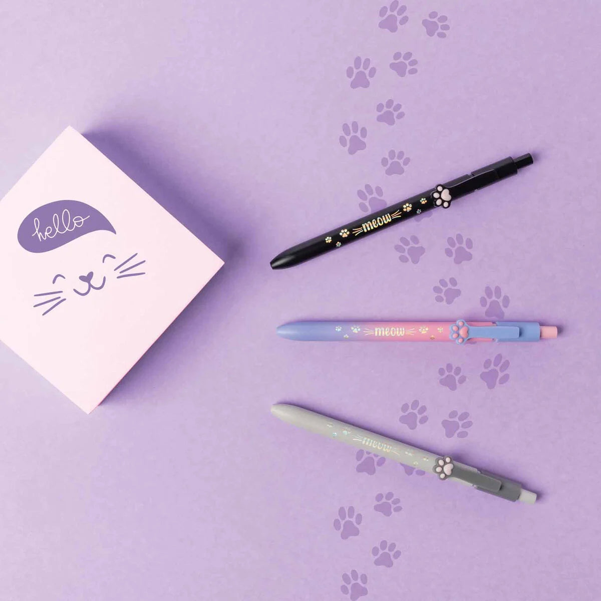 Stylo à Bille thème Chaton - Encre bleue - Meow